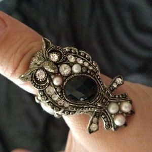 Stretch fit Owl Ring